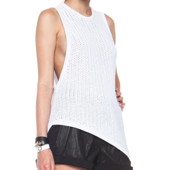 Helmut Lang Tops - Helmut Lang Tucked Cord Knit Asymmetrical Tank Top